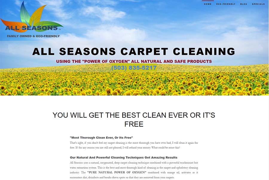 All Seasons Carpet Cleaning Eco-friendly