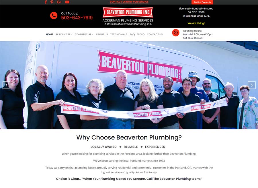 Beaverton Plumbing Local Reliable Experienced
