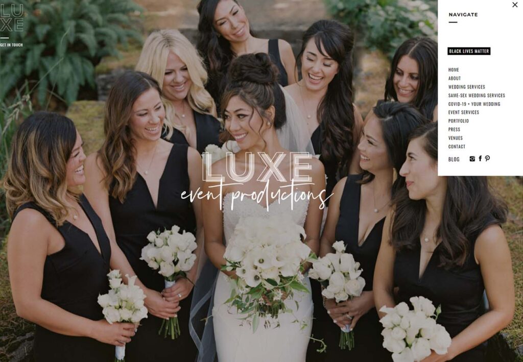 Luxe Event Planning Web Design