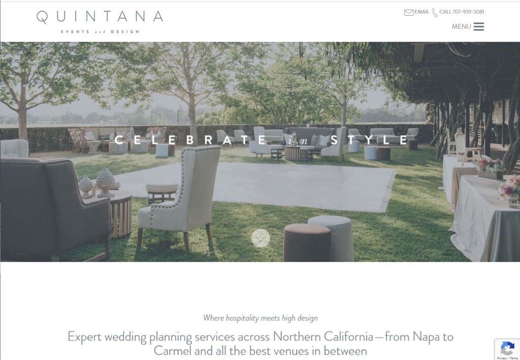 Quintana Events Website Design