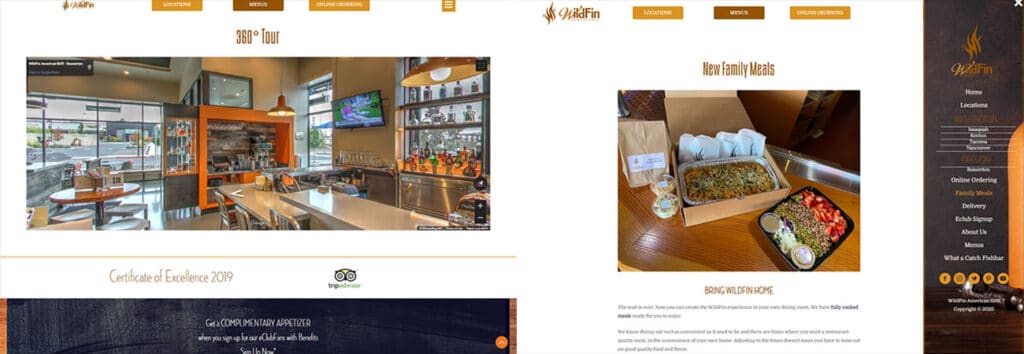 Wild Fin American Grill Custom Web Design