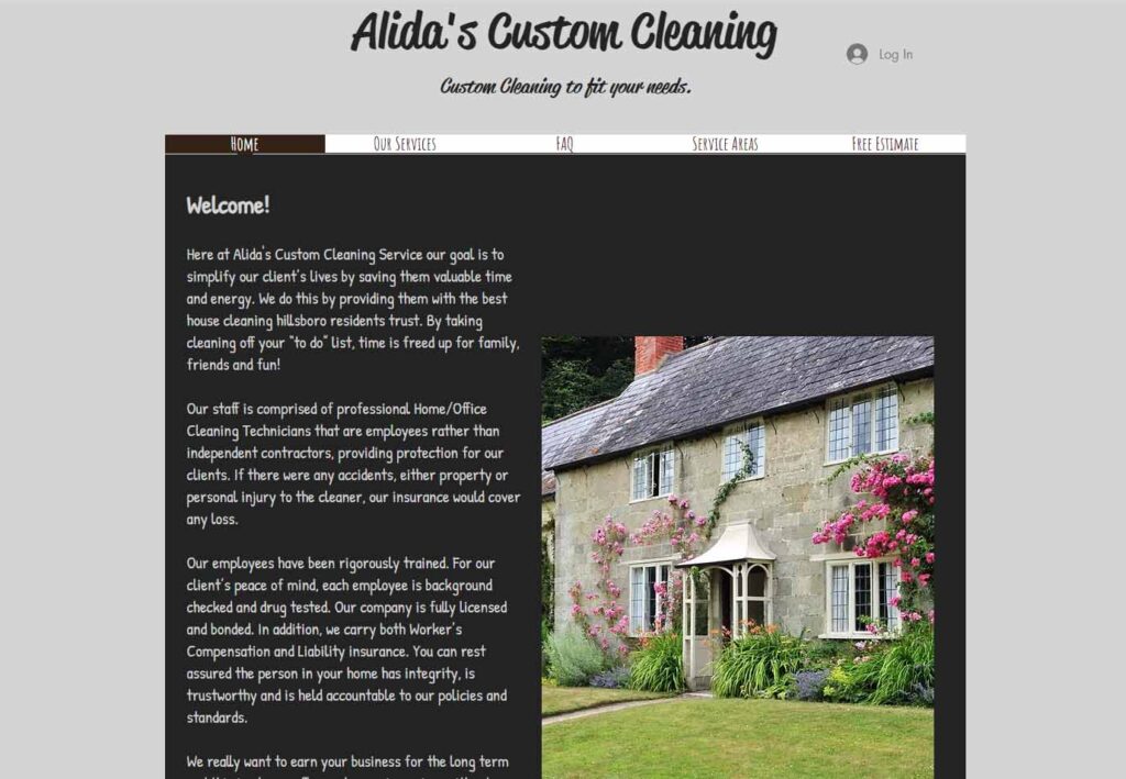 Alida's Custom Cleaning WordPress Development