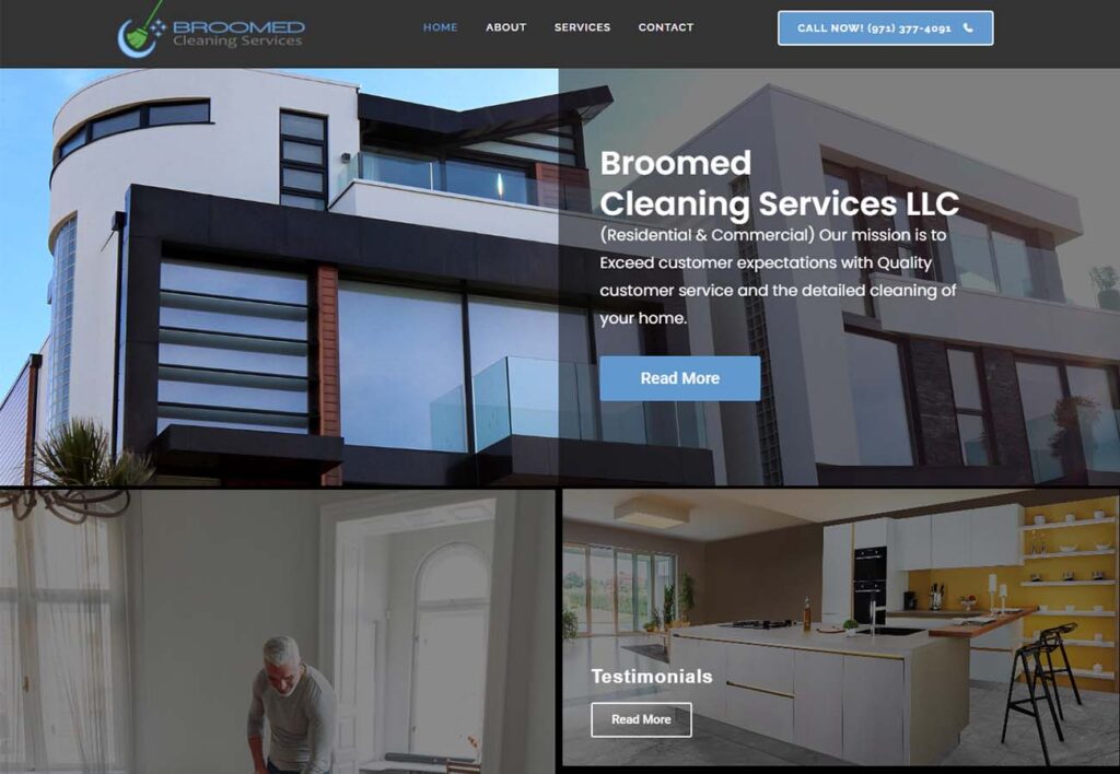 Broomed Cleaning Service Web Design