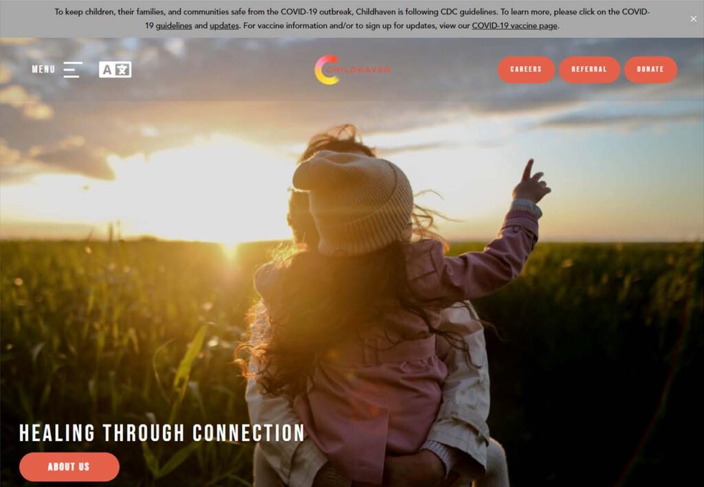 Child Haven non profit custom web design