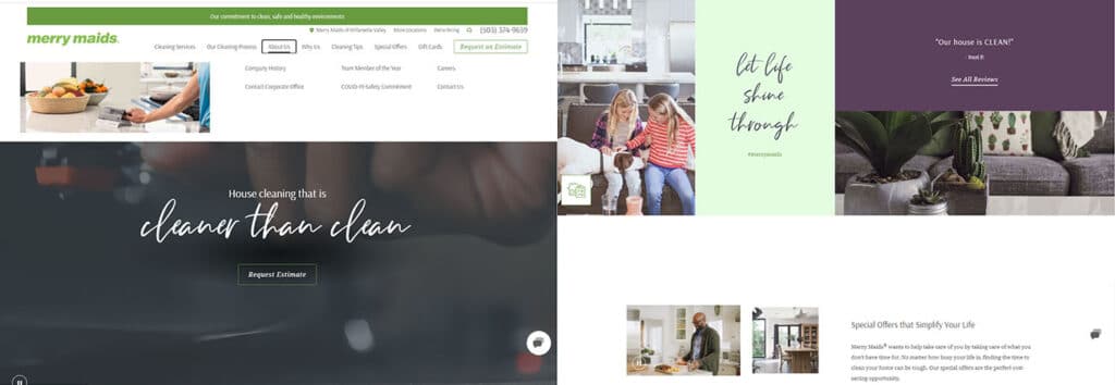 Merry Maids Cleaning Website Design