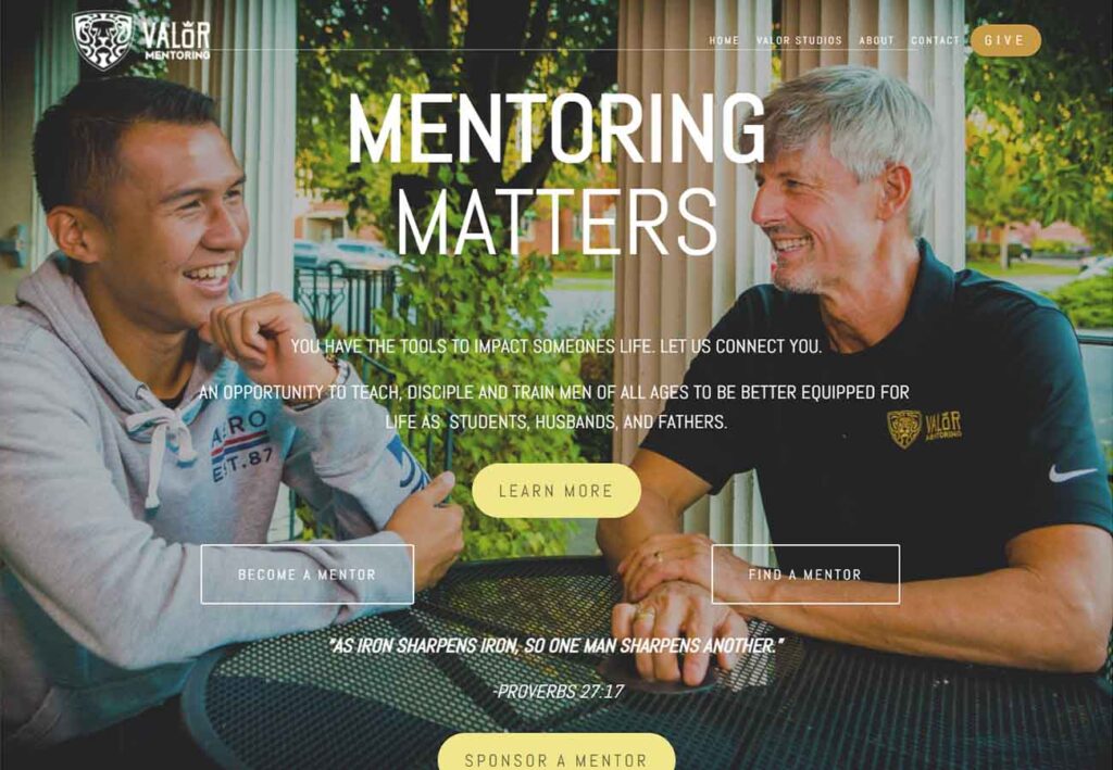 Valor mentoring non profit web design