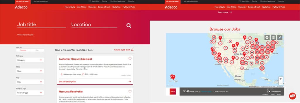 Adecco Staffing Recruitment Web Design Development