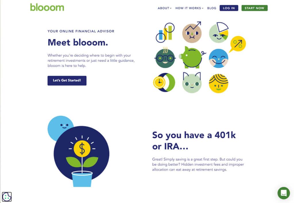 Blooom financial advisor website design