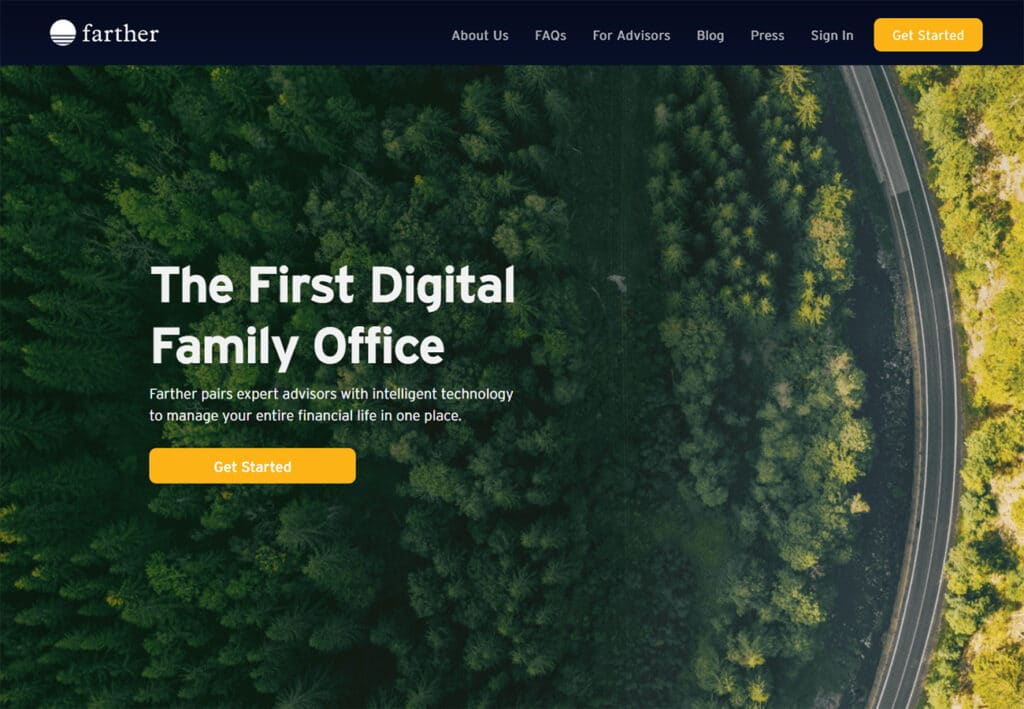 Farther financial advisor site design