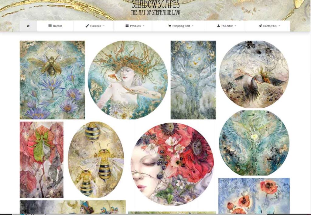 Shadowscapes Stephanie Law custom web design