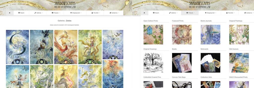 Shadowscapes Stephanie Law web design