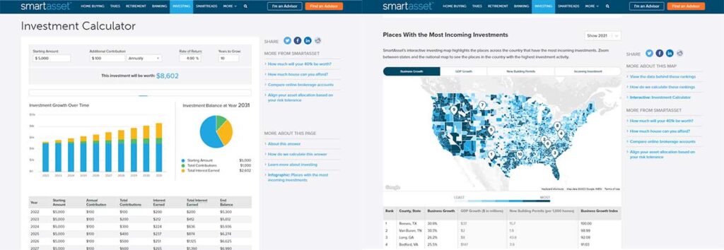 Smart Asset Financial Advisor custom content