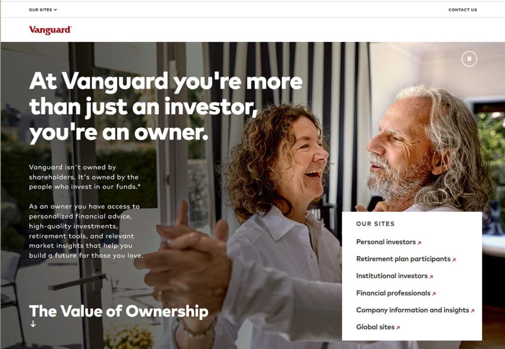 Vanguard financial advisor custom site creation