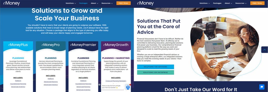 eMoney financial planning custom graphics