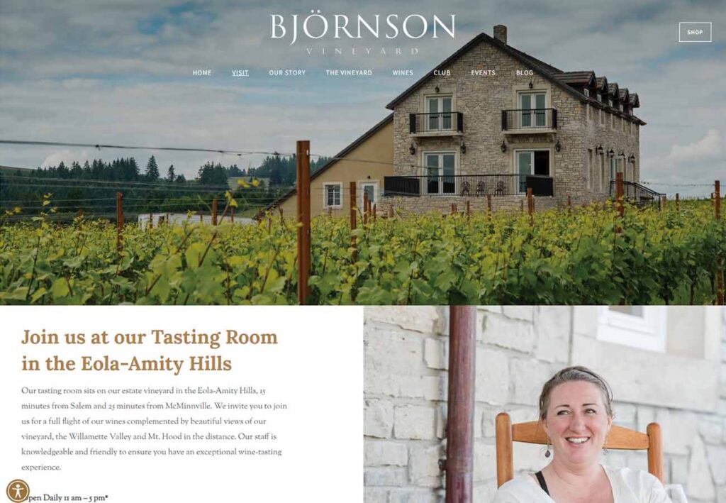 Bjornson Vineyard Willamette Valley wine region