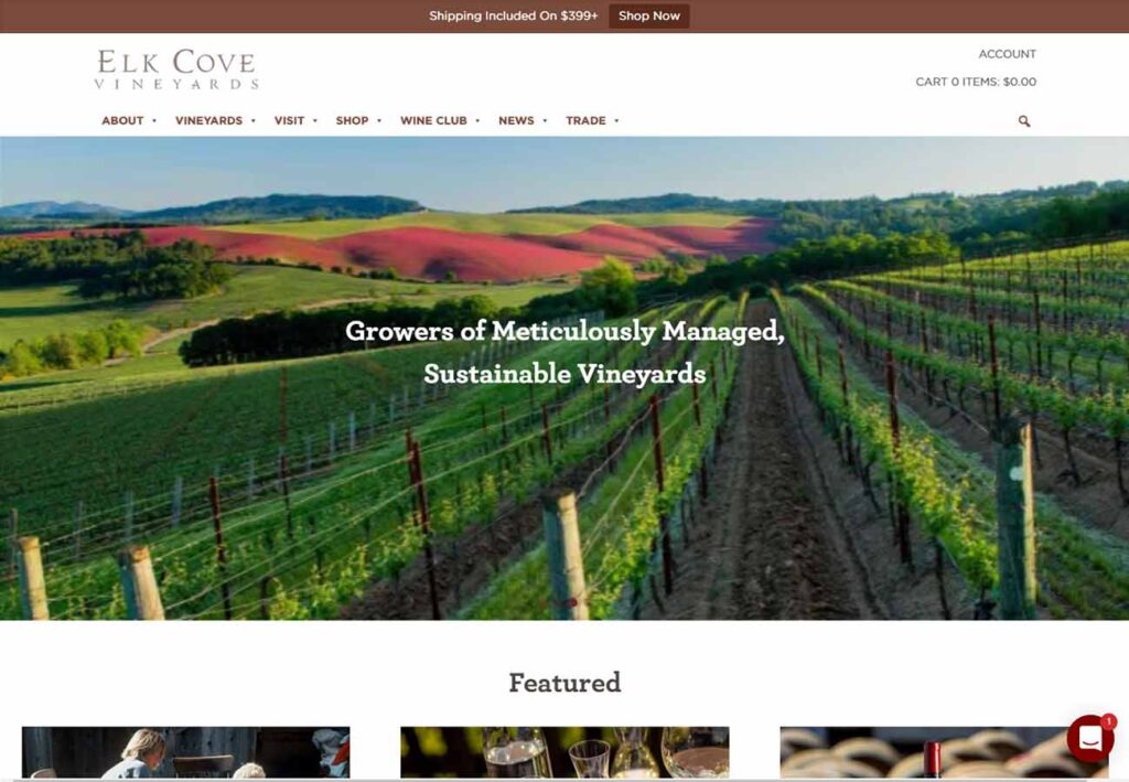 Local Vinyards Elk Cove Wine