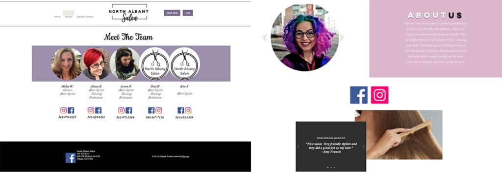 North Abbey Salon custom built website