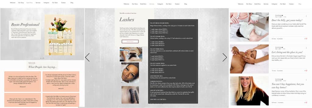 Urban Colorz Salon bespoke website designs