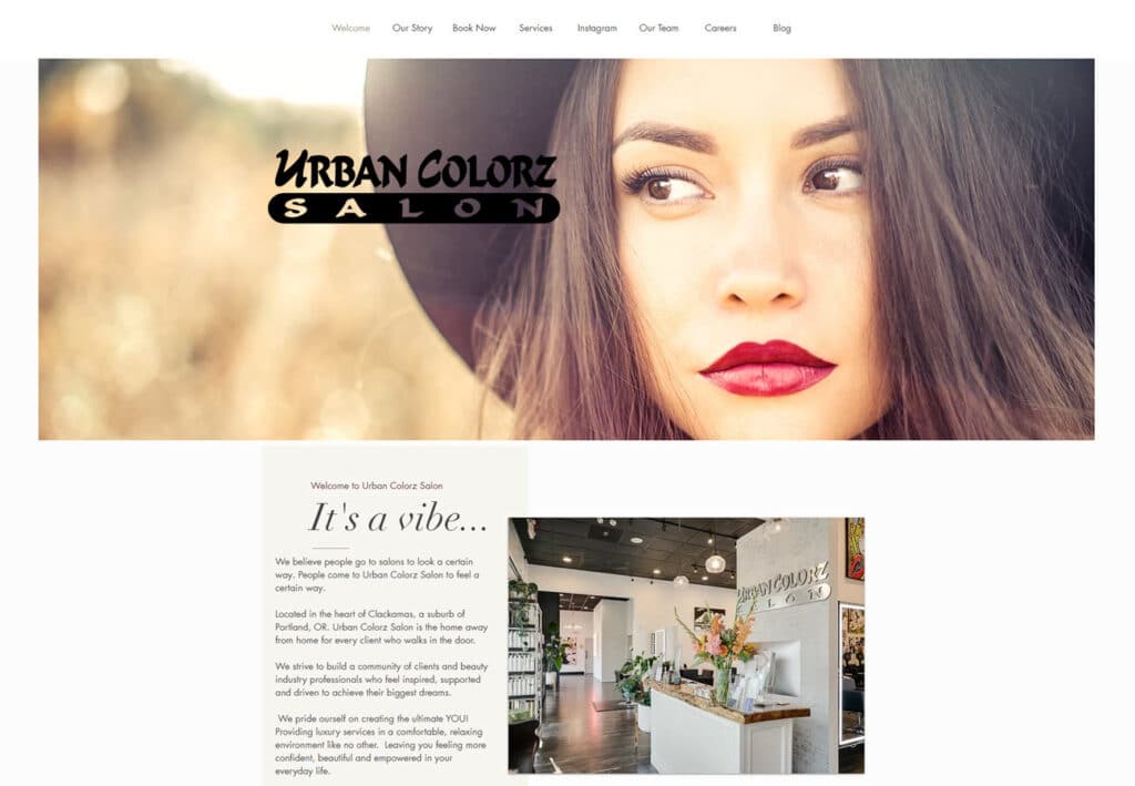 Urban Colorz Salon custom web development services