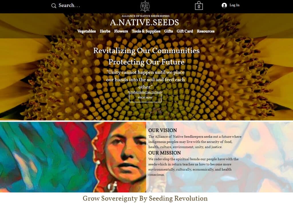 Alliance of Native Seedkeepers custom built website