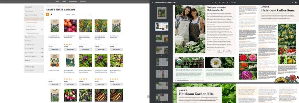 Annies Heirloom Seeds custom built website