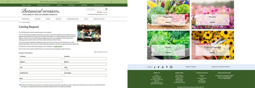 Botanical Interests Bespoke Web Designs