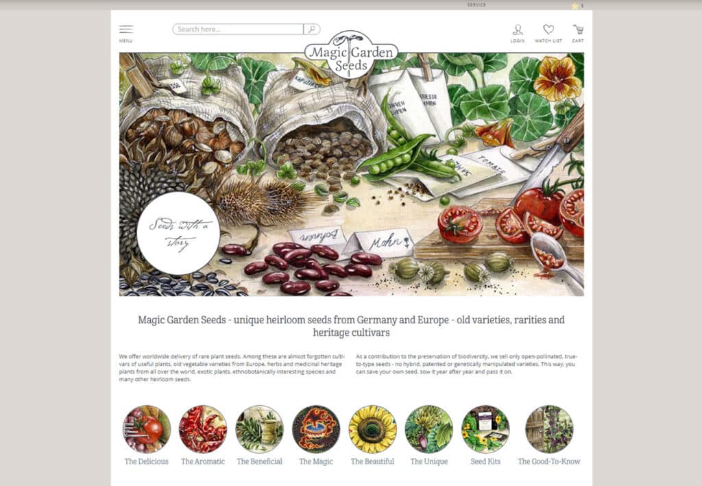 Magical Garden Seeds Custom Website Design and Development