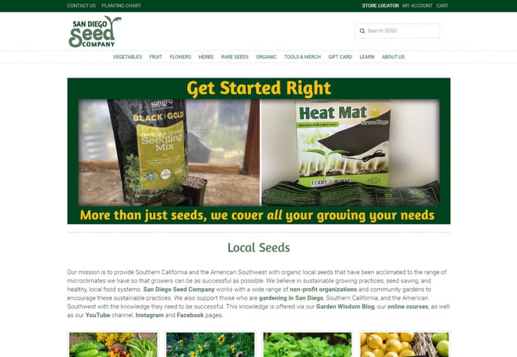 SanDiego Seed Company Custom Web Developer
