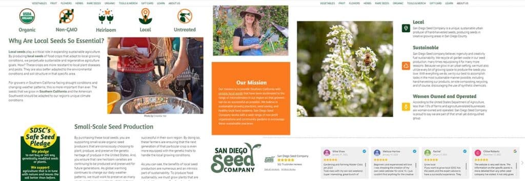 SanDiego Seed Company Custom Web Development